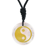 Chinese FengShui Amulet Crystal Quartz Tai Chi Yin Yang Fish Symbol Necklaces Taoist Reiki Energy Exorcism Pendants Jewelry
