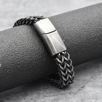 Bracelet Men's Stainless Steel Chain Punk Motorcycle Accessories Charm Bracelets Magnetic Clasp Vintage Jewelry Gifts Boyfriend