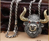Retro Devil Mask Pendant Japanese Samurai Style Punk Pendant Necklace Men's Gothic Halloween Jewelry Gift