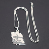 Fashionable stainless steel Mazda Map pendant necklace, versatile and personalized collarbone chain for both men and women
