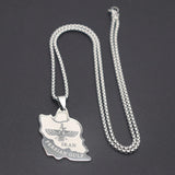 Fashionable stainless steel Mazda Map pendant necklace, versatile and personalized collarbone chain for both men and women