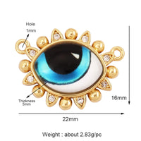 Newest Classic Amulet Turkish Blue Evil Eye Charm Pendant,18K Gold Cubic Zirconia CZ Paved,Jewelry Necklace Bracelet Supply L30