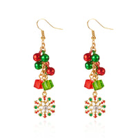 Trendy Christmas Asymmetrical Santa Claus Snowman Snowflake Dangle Earrings for Women Xmas Tree Earring Girls New Year Jewelry