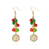 Trendy Christmas Asymmetrical Santa Claus Snowman Snowflake Dangle Earrings for Women Xmas Tree Earring Girls New Year Jewelry