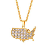 Multiple Countries Map Pendant Necklaces for Woman Man Gold Color IN USA HT ML MU CM PL UAE Africa CZ Map Unisex Jewelry Gift