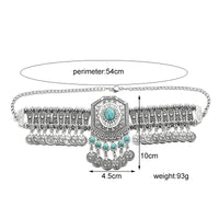 Ethnic Statement Collar Necklace for Women Choker Bohemian Vintage Hollow Geometric Crystal Rhinestone Beads Coin Tassel Jewelry