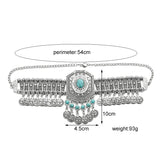 Ethnic Statement Collar Necklace for Women Choker Bohemian Vintage Hollow Geometric Crystal Rhinestone Beads Coin Tassel Jewelry