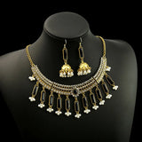 Luxury Elegant Crystal Wedding Jewelry Set Women Vintage Water Drop Earring Necklace Set Indian Gold Color Bijoux Bride Gift