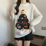 Red Christmas Pullover Sweater For Women In Autumn And Winter 2025 Women's Casual Versatile O Neck Knitted Sweater New Casual