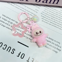 Kawaii Keychain With Bow Car Hanging Pendant Decor Cartoon Backpack Hanging Keychain Charms Keyrings Party Gift For Kid брелок