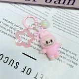 Kawaii Keychain With Bow Car Hanging Pendant Decor Cartoon Backpack Hanging Keychain Charms Keyrings Party Gift For Kid брелок