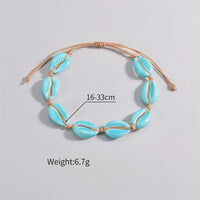 Luminous Acrylic Conch Beaded Anklets For Women Men Rope Chains Weaving Adjustable Ankle Bracelet Beach Jewelry Foot Accessories