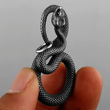 Retro Ferocious Eye Snake King Pendant Unisex Fashion Animal Snake 316L Stainless Steel Pendant Necklace Gift Jewelry Wholesale