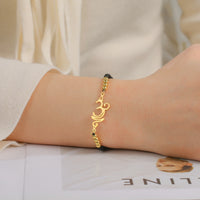 Lucktune OM Symbol Bracelets for Women Men Stainless Steel Women Hand Bracelet Unalome Lotus Buddhism Jewelry Friend Lucky Gift