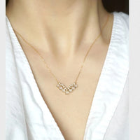 Natural Jade Chalcedony White Bead Small V-shaped necklaces Pendant Fashion Light Luxury clavicle chain Banquet jewelry