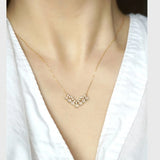 Natural Jade Chalcedony White Bead Small V-shaped necklaces Pendant Fashion Light Luxury clavicle chain Banquet jewelry
