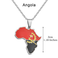 Anniyo 3CM Hip-hop Africa Map Pendant Necklaces Stainless Steel Algeria Morocco Egypt Tunisia Libay Jewelry #316621