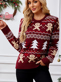 Fairyshely 2025 Autumn Winter Halloween Knitted Sweater Women Casual Print Knit Pullover Top Lady Long Sleeve O Neck Jumper