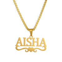 Customized Name Necklaces Pendants for Men Women Personalized Custom Gold Plated Pearl Chain Stainless Steel Nameplate Jewelry