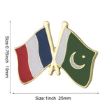 France & Pakistan Flag Lapel Pin Friendship Flag Badge Flag pin 3pcs A Lot