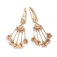 New Ethnic Indian Gold Color Crystal Long Tassel Hairpins Geometric Retro Hair Clips Girls Barrettes Slid Clip Fashion Jewelry