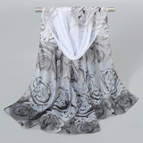 Indian Style New Chiffon Scarves Women Breathable Thin Simulation Silk Scarf Ladies Shawl And Wraps Women Printing Hijab Stole