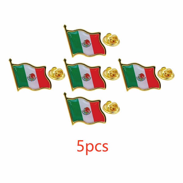 Mexico Flag Lapel Pins - Bulk Pack Mexican National Emblem Badges for Jackets Hats Backpacks And Clothes