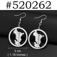 Anniyo New Arrivals Mayotte Big Earrings for Women Girls France Jewelry Stainless Steel Metal Hyperbole Ornaments #520162