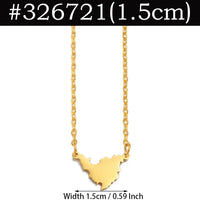 Anniyo 1.5cm Small Stainless Steel Sint Maarten & Saint-Martin Necklaces SXM Jewelry #326721