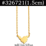 Anniyo 1.5cm Small Stainless Steel Sint Maarten & Saint-Martin Necklaces SXM Jewelry #326721