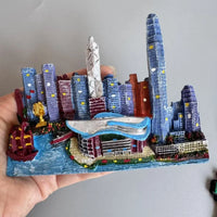 Hong Kong Refrigerator Magnets Tourism wood PVC Resin Fridge magnet Decoration Victoria Harbour Convention and Exhibition Centre