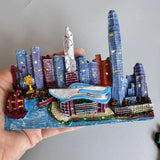 Hong Kong Refrigerator Magnets Tourism wood PVC Resin Fridge magnet Decoration Victoria Harbour Convention and Exhibition Centre