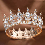 1Pc Golden Baroque Crystal Tiaras And Crowns For Women Bride Rhinestone Prom Diadem Headband Bridal Wedding Hair Accessories