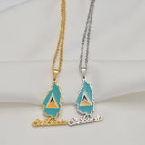Anniyo Saint Lucia Map Flag Pendant Necklace for Women Girl Jewelry St. Lucia Chains Jewellery @126521
