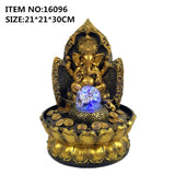 Lucky Ganesha Statue Elephant Hindu God of Success Resin India Idol Desktop Water Fountain Perfect Gifts for Wedding and Diwali