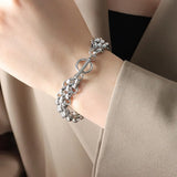 Stainless Steel Crawler Necklace Bracelet For Women 18k Gold Plated Imitation Pearl Tassel Charm Women's Necklaces Bracelets Set