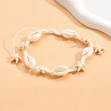 2PCS Bohemia Natural Shell Anklets For Women Small Resin Beads Summer Beach Shell Barefoot Ankle Bracelet Leg Chain Foot Jewelry