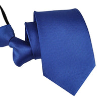 Zipper Ties For Men Women Striped Mens Tie For Business Wedding Skinny Neck Tie Casual Slim Blue deep Light navy blue Necktie