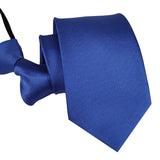 Zipper Ties For Men Women Striped Mens Tie For Business Wedding Skinny Neck Tie Casual Slim Blue deep Light navy blue Necktie