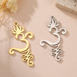 Dawapara Unalome Pendant OM Lotus Flower Charm for Jewelry Making Stainless Steel Spiritual Yoga Symbol Buddhism Accessories