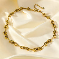 GANPUP 316l Stainless Steel Metal Heavy Thick Chain Necklace Charm Fashion Neck Chain Waterproof Gold Color Jewelry For Women