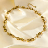 GANPUP 316l Stainless Steel Metal Heavy Thick Chain Necklace Charm Fashion Neck Chain Waterproof Gold Color Jewelry For Women