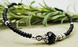 Anklet, Ankle Bracelet, Black Anklet, Crystal Anklet, Beaded Anklet, Beach Anklet, Ankle Jewelry, Foot Jewelry, Black Jewelry