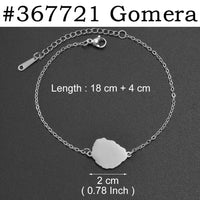 Anniyo 18CM+4CM Spain Tenerife Lanzarote Palma Gomera Fuerteventura El Hierro Map Bracelets for Women Jewelry Bangle #367421