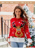 Christmas Knitwears Sweater Women Autumn And Winter New O Neck Long Sleeve Printed Fashion Casual Knitted Pullovers Feminina Top