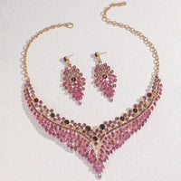 3PC Women's Fashion Star Leaf Dot Necklace Earrings Jewelry Set Wedding Banquet Party Holiday Gift 8884
