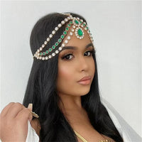 Exquisite Fashionable  Multi Layer Rhinestone Pendant Head Chain Bridal Wedding Ladies Crystal Forehead Chain Jewelry