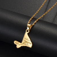 Anniyo Mali Map Pendant Necklaces Jewelry for Women Girls #300510