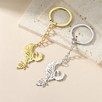 My Shape Phoenix Bird Keychains Stainless Steel Flying Animal Owl Eagle Wings Pendent Keyring for Car Backpack Amulet Jewelry