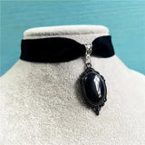 Gothic Vampire Cameo Pendant Choker Velvet Necklace for Women Fashion Pagan Witchcraft Jewelry Girls Gifts Creative Punk Choker